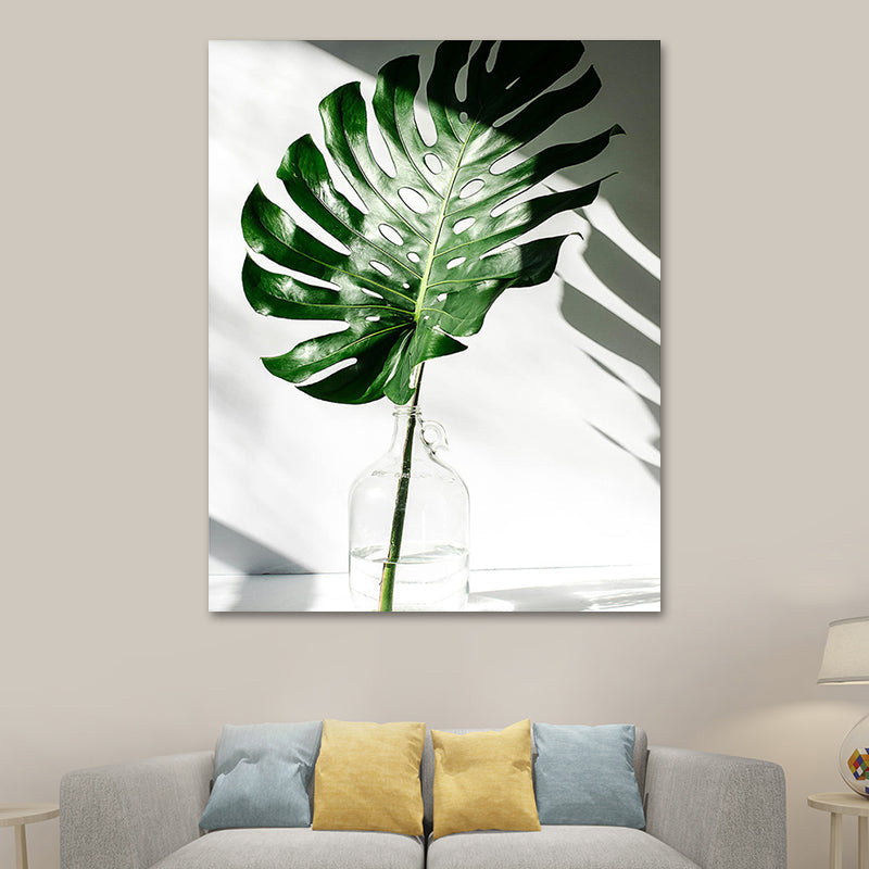 Vivolux | Textured Monstera Leaves Wanddekor Tropische Leinwandkunst für das Wohnzimmer
