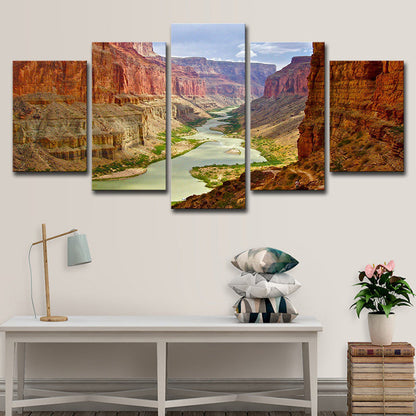 Vivolux | Braunes Grand Canyon-Leinwand-Landschaftsmodernes Mehrteil-Wandkunst für das Wohnzimmer