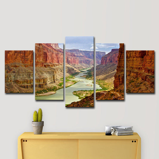 Vivolux | Braunes Grand Canyon-Leinwand-Landschaftsmodernes Mehrteil-Wandkunst für das Wohnzimmer