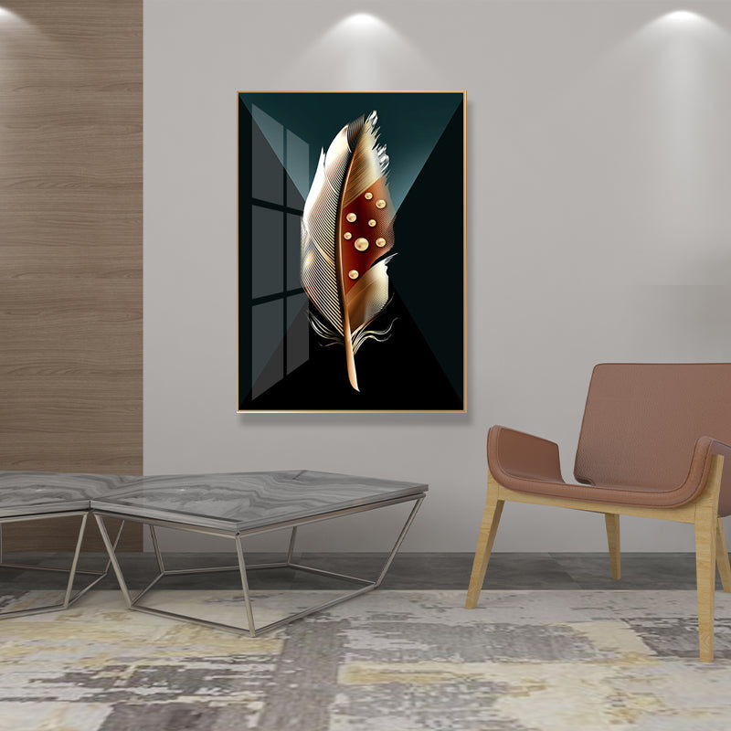 Vivolux | Digitale Kunst Federbedruckte Leinwand für das Wohnzimmer, Dunkle Farbe, Texturierte Oberfläche
