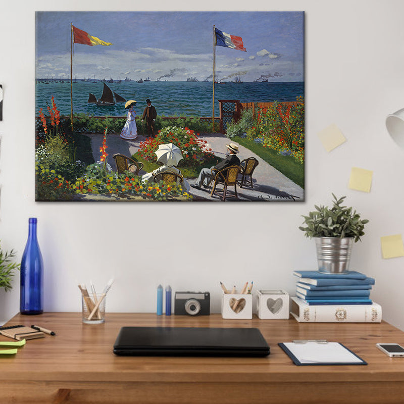 Vivolux | Grünes Seascape Gemälde Leinwand Kunst Texturierte Oberfläche Wanddekoration für Zuhause Galerie