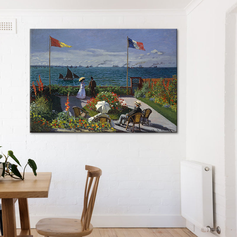 Vivolux | Grünes Seascape Gemälde Leinwand Kunst Texturierte Oberfläche Wanddekoration für Zuhause Galerie