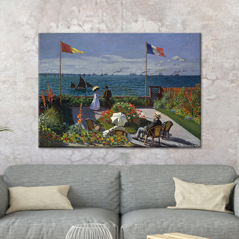 Vivolux | Grünes Seascape Gemälde Leinwand Kunst Texturierte Oberfläche Wanddekoration für Zuhause Galerie