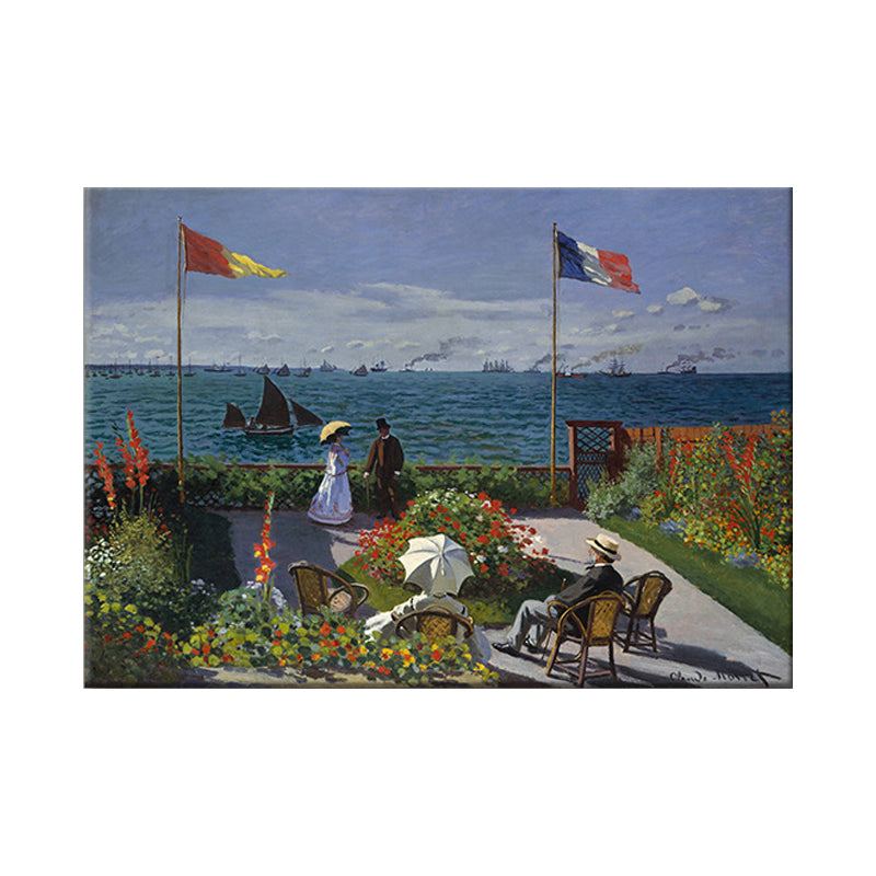 Vivolux | Grünes Seascape Gemälde Leinwand Kunst Texturierte Oberfläche Wanddekoration für Zuhause Galerie