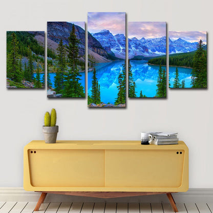 Vivolux | Banff Nationalpark Landschaft Leinwand Kunst Blau Global Inspiriert Wanddeko für Esszimmer