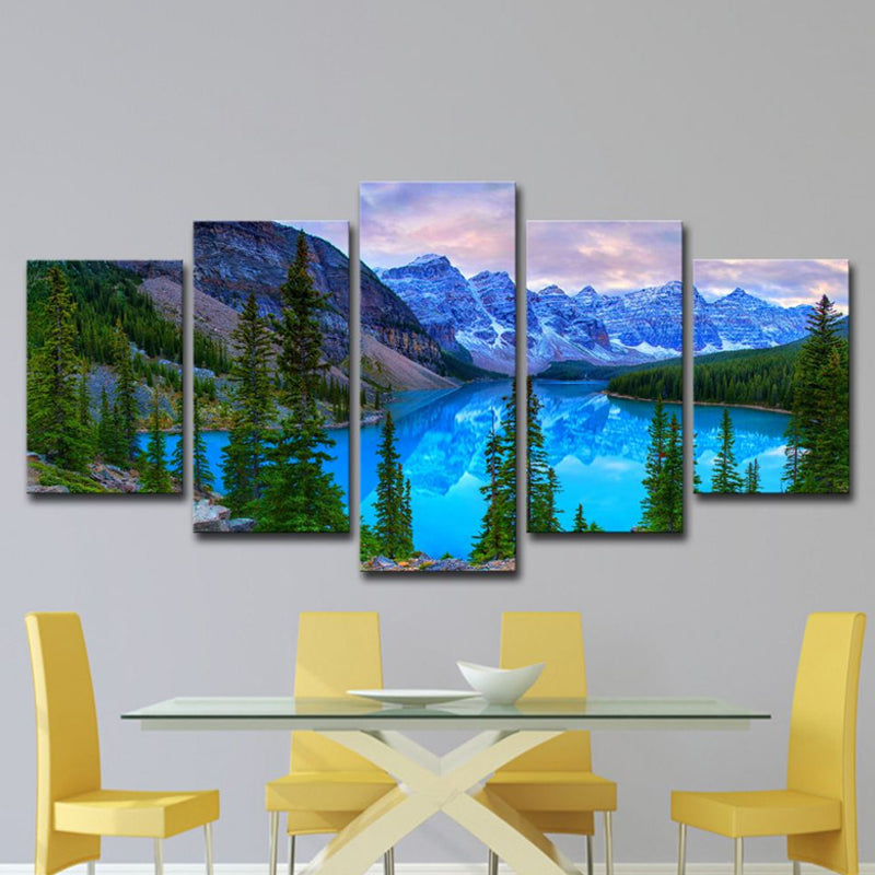 Vivolux | Banff Nationalpark Landschaft Leinwand Kunst Blau Global Inspiriert Wanddeko für Esszimmer