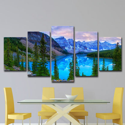 Vivolux | Banff Nationalpark Landschaft Leinwand Kunst Blau Global Inspiriert Wanddeko für Esszimmer