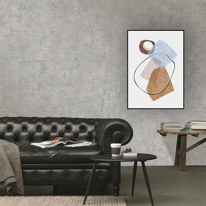 Vivolux | Geometrie Wandkunstdruck Pastellfarbe Nordischer Stil Leinwand für Wohnzimmer, Texturiert