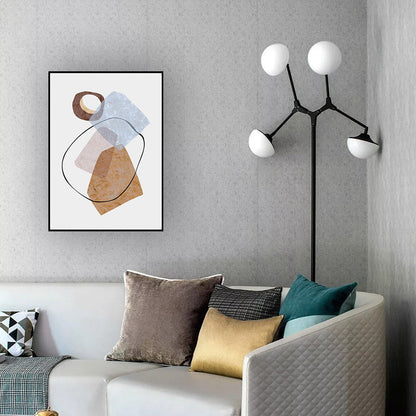 Vivolux | Geometrie Wandkunstdruck Pastellfarbe Nordischer Stil Leinwand für Wohnzimmer, Texturiert