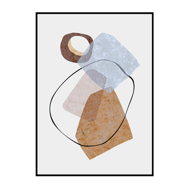 Vivolux | Geometrie Wandkunstdruck Pastellfarbe Nordischer Stil Leinwand für Wohnzimmer, Texturiert