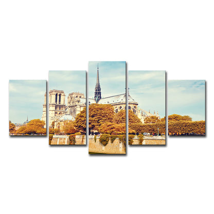 Vivolux | Global Inspirierte Wanddekoration Braune Notre Dame de Paris Wandkunst Druck, Mehrteilig