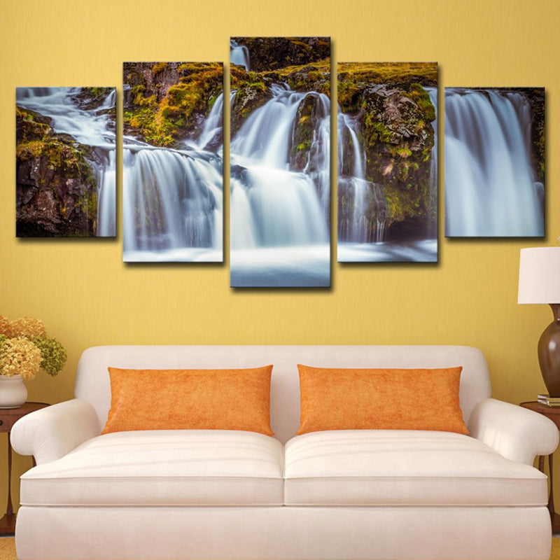 Vivolux | Contemporary Waterval Wandkunst Decor Bruin Multi-Piece Canvas Print voor Slaapkamer