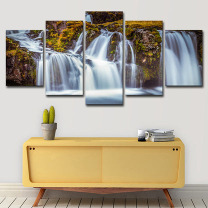 Vivolux | Contemporary Waterval Wandkunst Decor Bruin Multi-Piece Canvas Print voor Slaapkamer