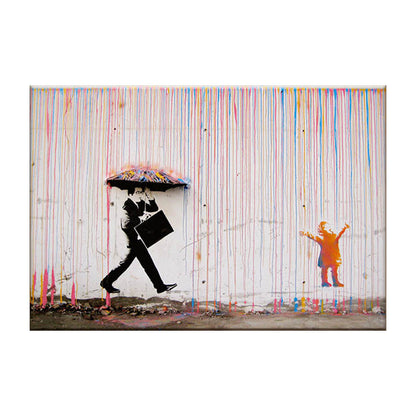 Vivolux | Regenboogregen Canvas Wandkunst Getextureerde Creatieve Moderne Zitkamer Wanddecoratie