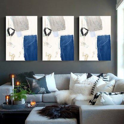 Vivolux | Noordse Abstracte Aquarel Wandkunst Print Zachte Kleur Slaapkamer Gewikkeld Canvas Schilderij