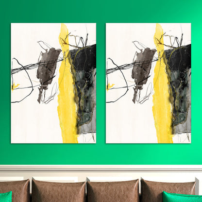 Vivolux | Noordse Abstracte Aquarel Wandkunst Print Zachte Kleur Slaapkamer Gewikkeld Canvas Schilderij