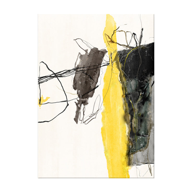 Vivolux | Noordse Abstracte Aquarel Wandkunst Print Zachte Kleur Slaapkamer Gewikkeld Canvas Schilderij