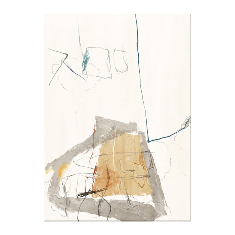 Vivolux | Noordse Abstracte Aquarel Wandkunst Print Zachte Kleur Slaapkamer Gewikkeld Canvas Schilderij