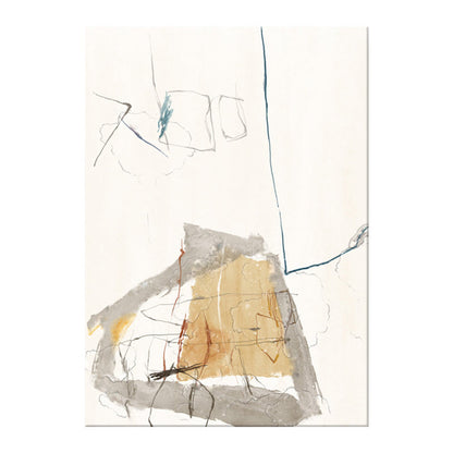 Vivolux | Noordse Abstracte Aquarel Wandkunst Print Zachte Kleur Slaapkamer Gewikkeld Canvas Schilderij