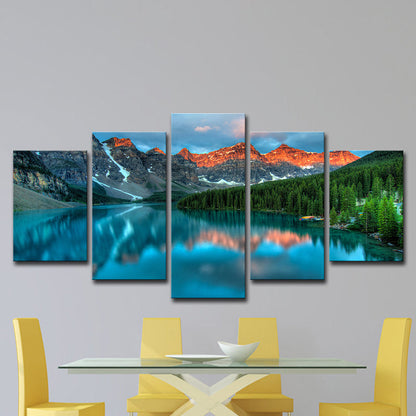 Vivolux | Natuur Landschap Muur Decor Modern Statistisch Banff Nationaal Park Canvas Kunst in Blauw