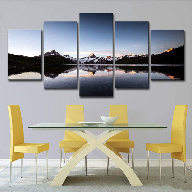 Vivolux | Global Inspired Buckp Lake Canvas Blau Esszimmer Wandkunst Druck, Mehrteilige
