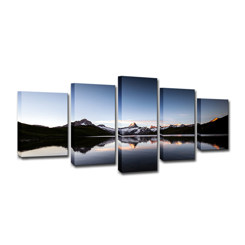 Vivolux | Global Inspired Buckp Lake Canvas Blau Esszimmer Wandkunst Druck, Mehrteilige