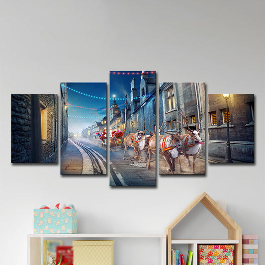 Vivolux | Weihnachten Santa Claus Malerei Mehrteilig Modern Wohnzimmer Wandkunst
