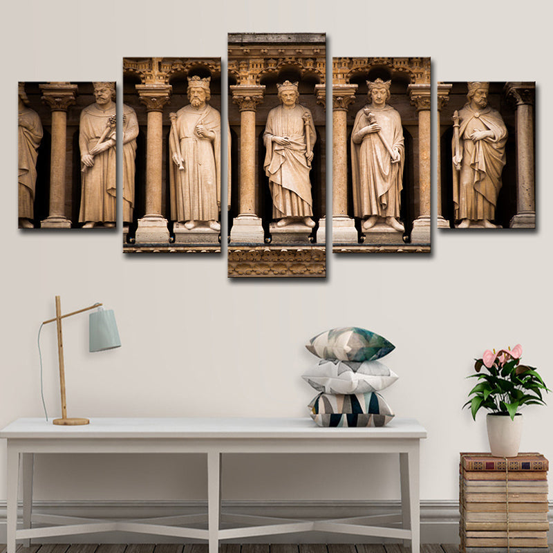Vivolux | Braun Global geïnspireerde wandkunst Saint sculpturen van Notre Dame canvasprint voor thuis