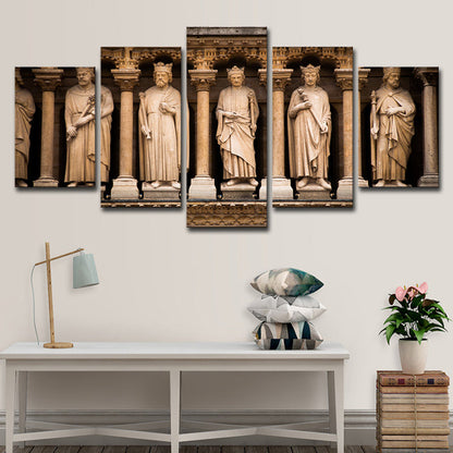 Vivolux | Braun Global geïnspireerde wandkunst Saint sculpturen van Notre Dame canvasprint voor thuis