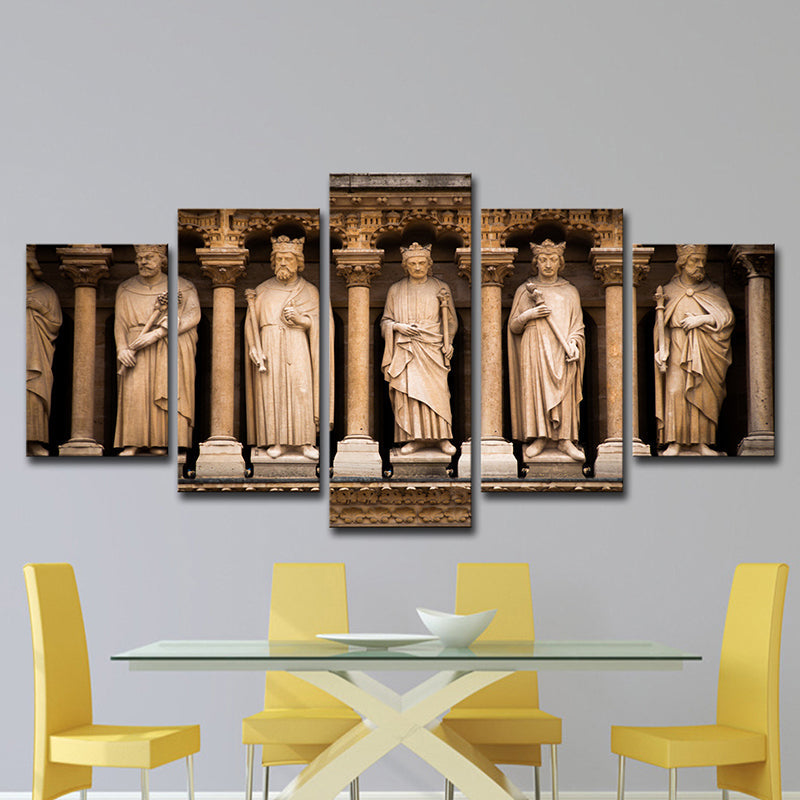 Vivolux | Braun Global geïnspireerde wandkunst Saint sculpturen van Notre Dame canvasprint voor thuis