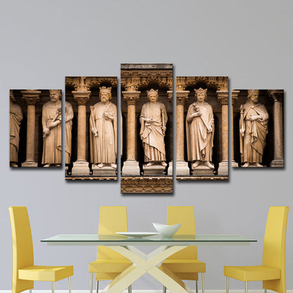 Vivolux | Braun Global geïnspireerde wandkunst Saint sculpturen van Notre Dame canvasprint voor thuis