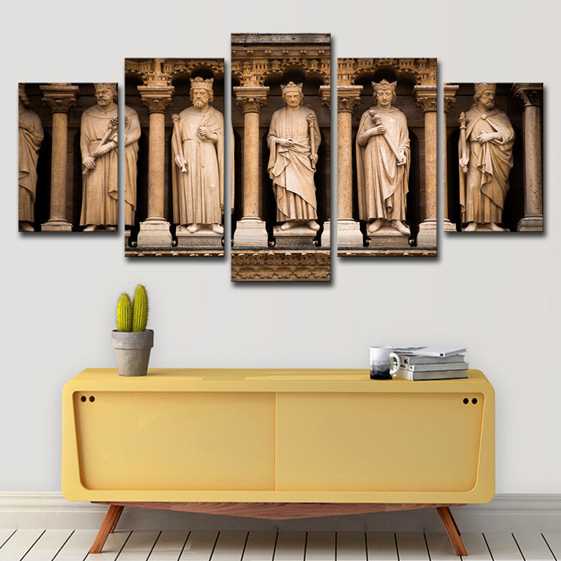 Vivolux | Braun Global geïnspireerde wandkunst Saint sculpturen van Notre Dame canvasprint voor thuis
