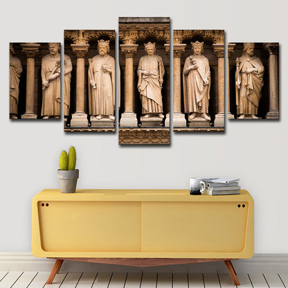 Vivolux | Braun Global geïnspireerde wandkunst Saint sculpturen van Notre Dame canvasprint voor thuis