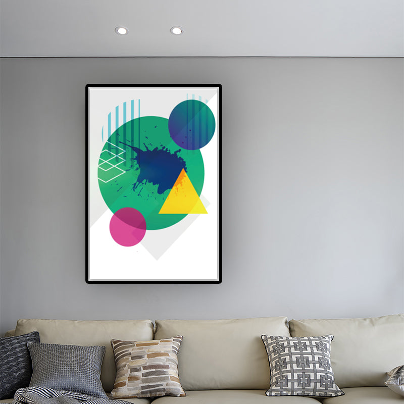 Vivolux | Farbblockierende geometrische Wandkunst nordische Textur Leinwanddruck für Werkstatt