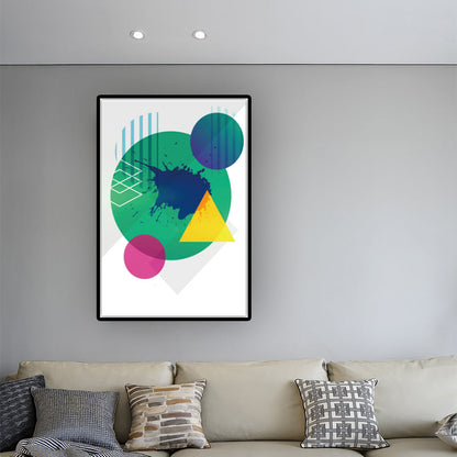 Vivolux | Farbblockierende geometrische Wandkunst nordische Textur Leinwanddruck für Werkstatt