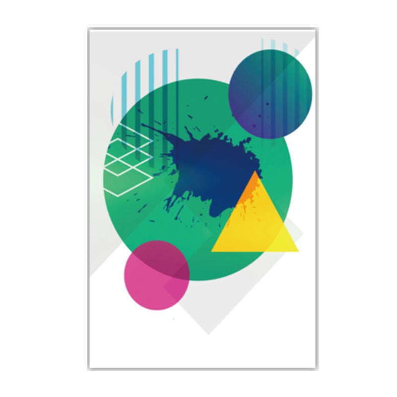 Vivolux | Farbblockierende geometrische Wandkunst nordische Textur Leinwanddruck für Werkstatt