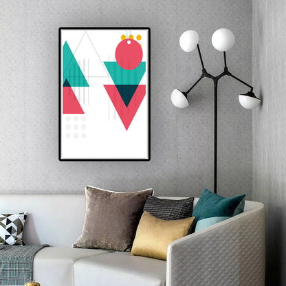 Vivolux | Farbblockierende geometrische Wandkunst nordische Textur Leinwanddruck für Werkstatt