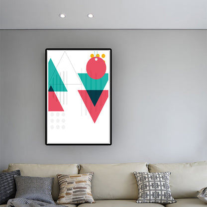 Vivolux | Farbblockierende geometrische Wandkunst nordische Textur Leinwanddruck für Werkstatt