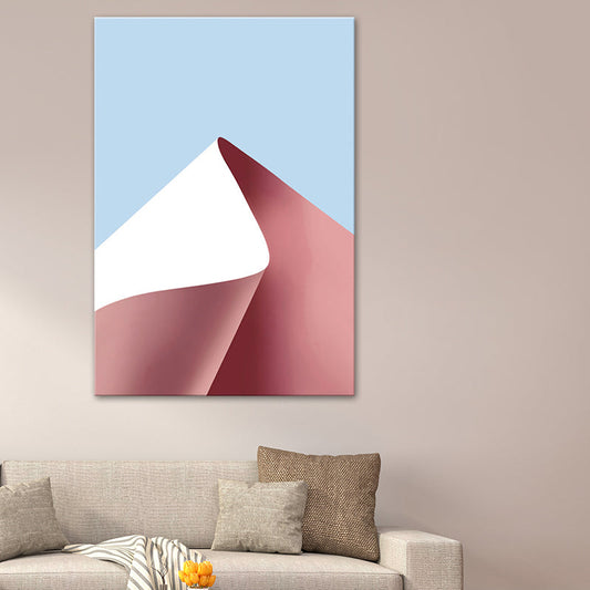 Vivolux | Rosa Gebogenes Papier Malen Texturierte Oberfläche Minimalistische Wohnzimmer Wandkunst