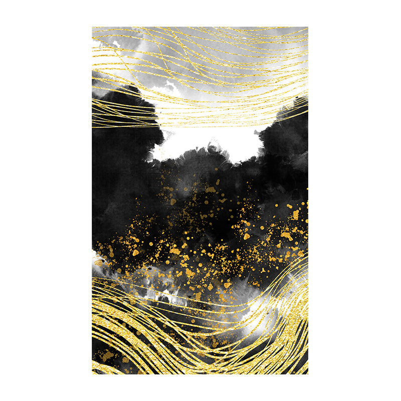 Vivolux | Berglandschaft Wandkunst Set Glam Einzigartige Landschaft Leinwanddruck in Gold für Flur