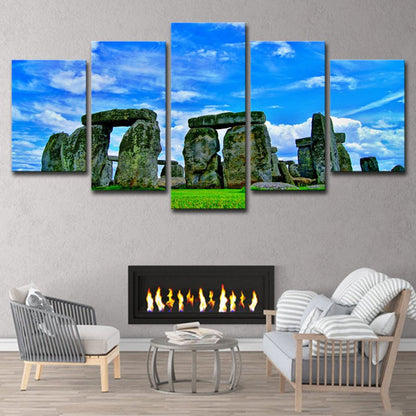 Vivolux | Global Inspired Landmark Canvas Blau Stonehenge Landschaft Wandkunst für Schlafzimmer