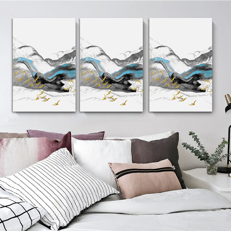 Vivolux | Vogel, der über Berge fliegt, Gemälde, texturiert, Moderne, Esszimmer, Wandkunst, Dekor