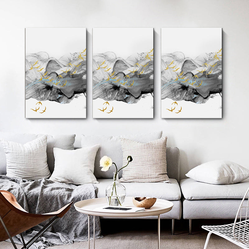 Vivolux | Vogel, der über Berge fliegt, Gemälde, texturiert, Moderne, Esszimmer, Wandkunst, Dekor