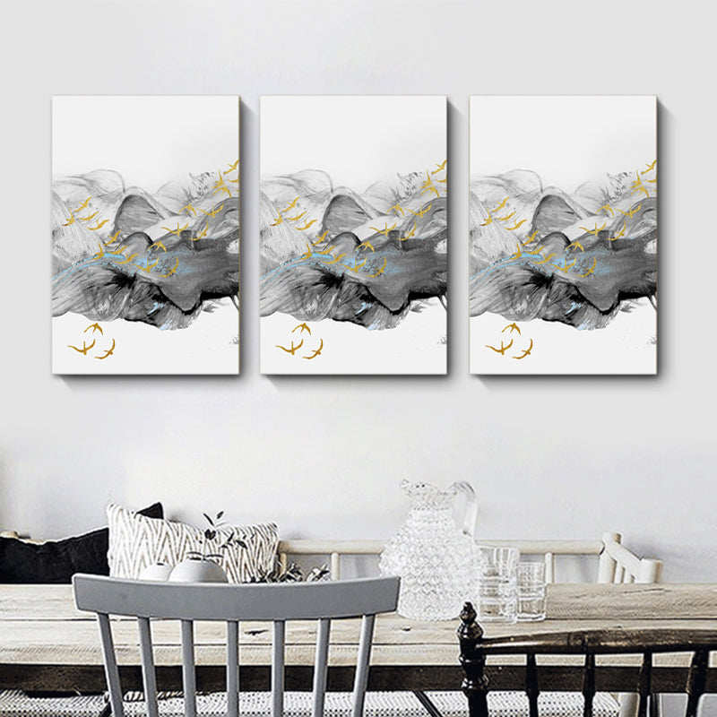 Vivolux | Vogel, der über Berge fliegt, Gemälde, texturiert, Moderne, Esszimmer, Wandkunst, Dekor