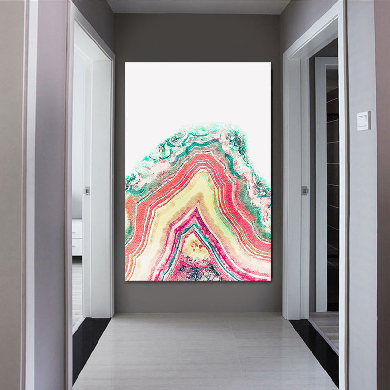 Vivolux | Achat-Leinwand Wandkunst für Zuhause Geometrisches Gemälde in Multi-Farbe, Textur-Oberfläche