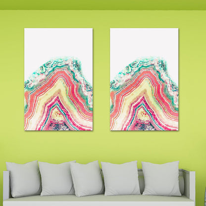 Vivolux | Achat-Leinwand Wandkunst für Zuhause Geometrisches Gemälde in Multi-Farbe, Textur-Oberfläche