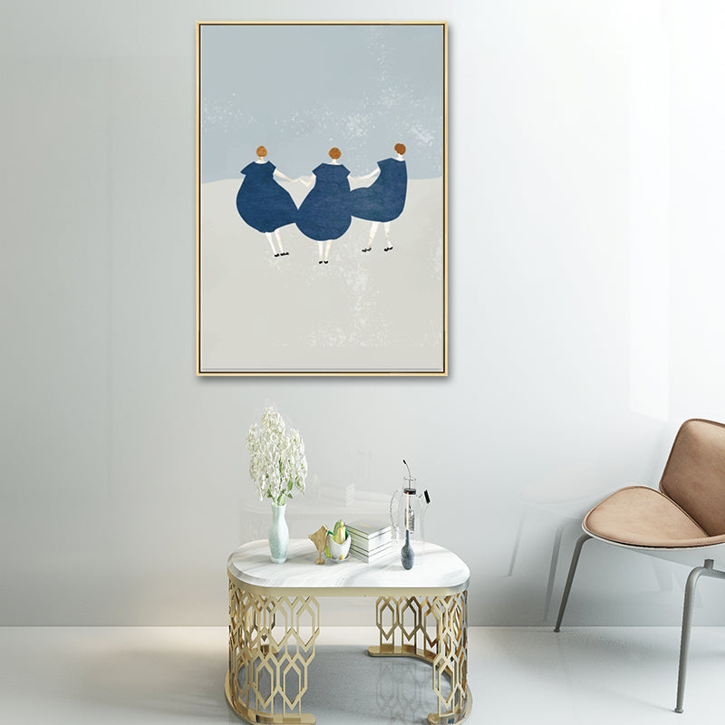 Vivolux | Leinwandstruktur Malerei Nordischer Gentleman, der eine herzförmige Blume hält Wandkunst