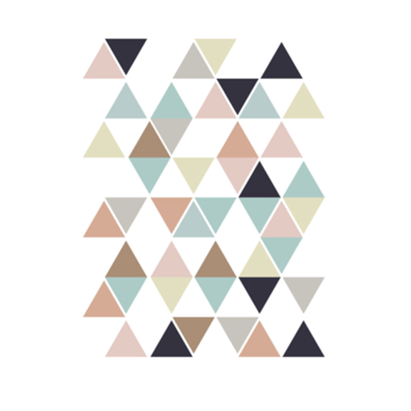 Vivolux | Multifarbige Dreiecksmosaik-Wandkunst Texturiertes Nordisches Wohnzimmer-Leinwand auf Weiß