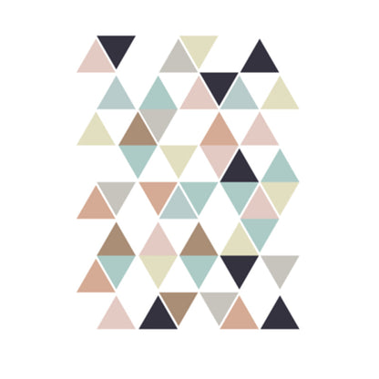 Vivolux | Multifarbige Dreiecksmosaik-Wandkunst Texturiertes Nordisches Wohnzimmer-Leinwand auf Weiß