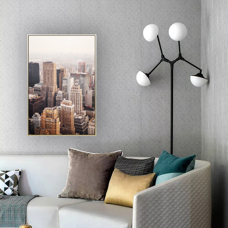 Vivolux | Texturierte Stadtlandschaft Wandkunstprint Moderner Stil Leinwanddekoration für Wohnzimmer